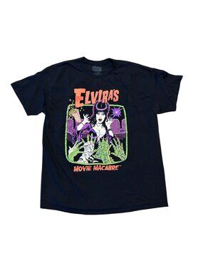 Steven Rhodes Elvira Movie Macabre Tee – XL Black, Retro Horror Graphic T‑Shirt